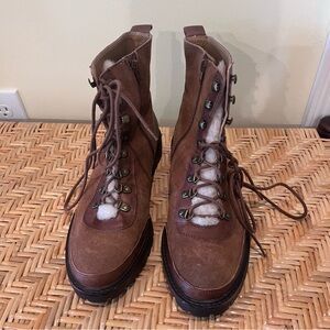 Lucky Brand Tan Lace-Up Boots Size 9